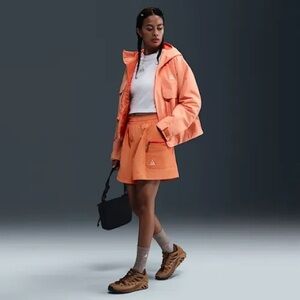 NWT Nike Air ACG Death Bloom Running Shorts Orange Women Sz S Rare HV6387-833